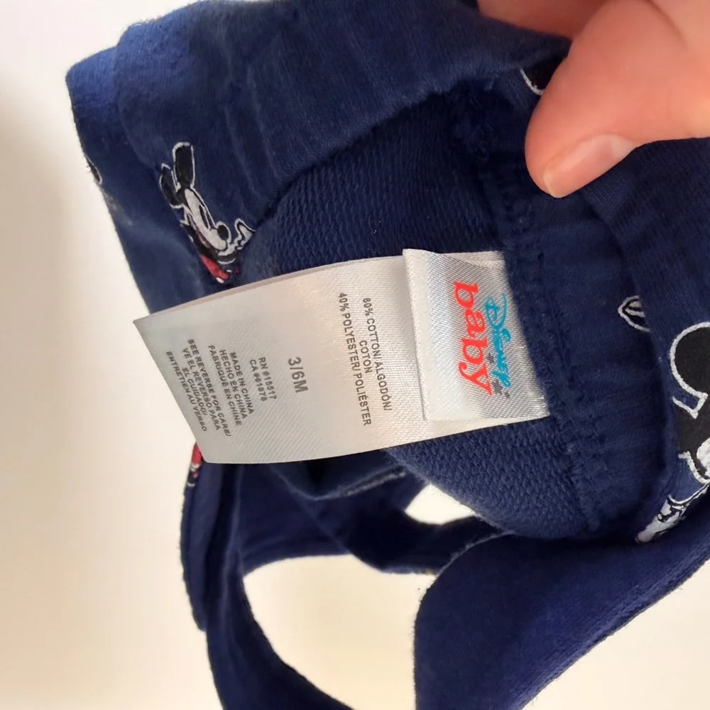 Disney Navy Blue Mickey Mouse Overalls with Red and‎ Yellow Accents